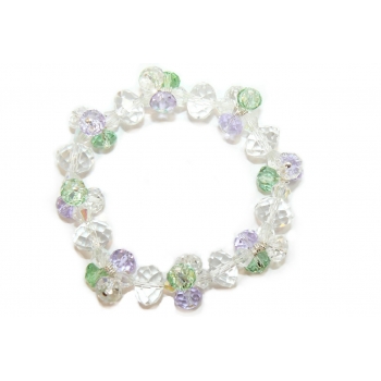 Stunning Pale Green and Lilac Beaded Crystal Bracelet